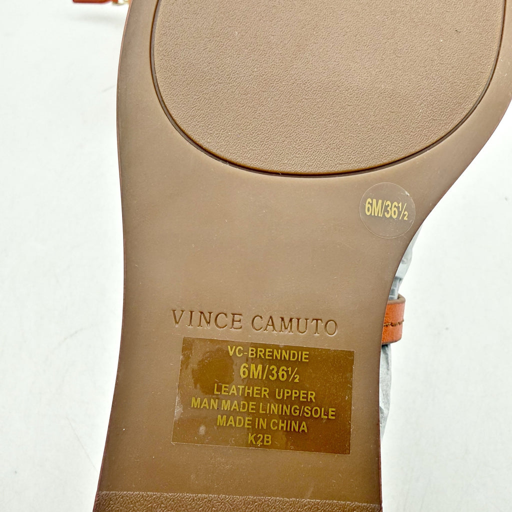 Vince Camuto Womens Brenndie Gladiator Sandals Size 6 M Orange Leather NIB