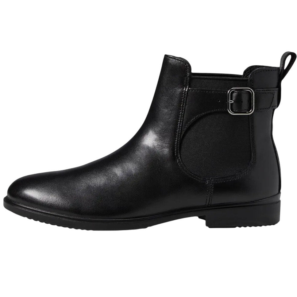 Ecco Womens Classic Chelsea Ankle Boots EU 38 US 7.5 Black Leather Buckle NIB
