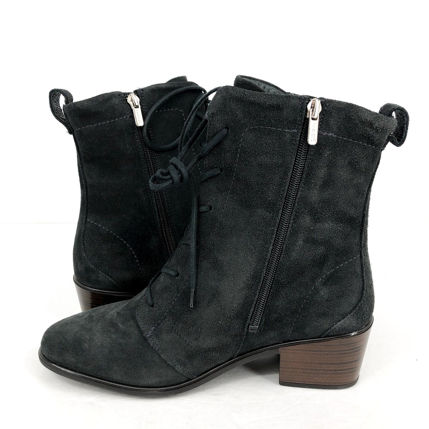 NAOT Womens Majesty Mid Calf Boots US 9 EU 40 Charcoal Suede Lace Up NIB