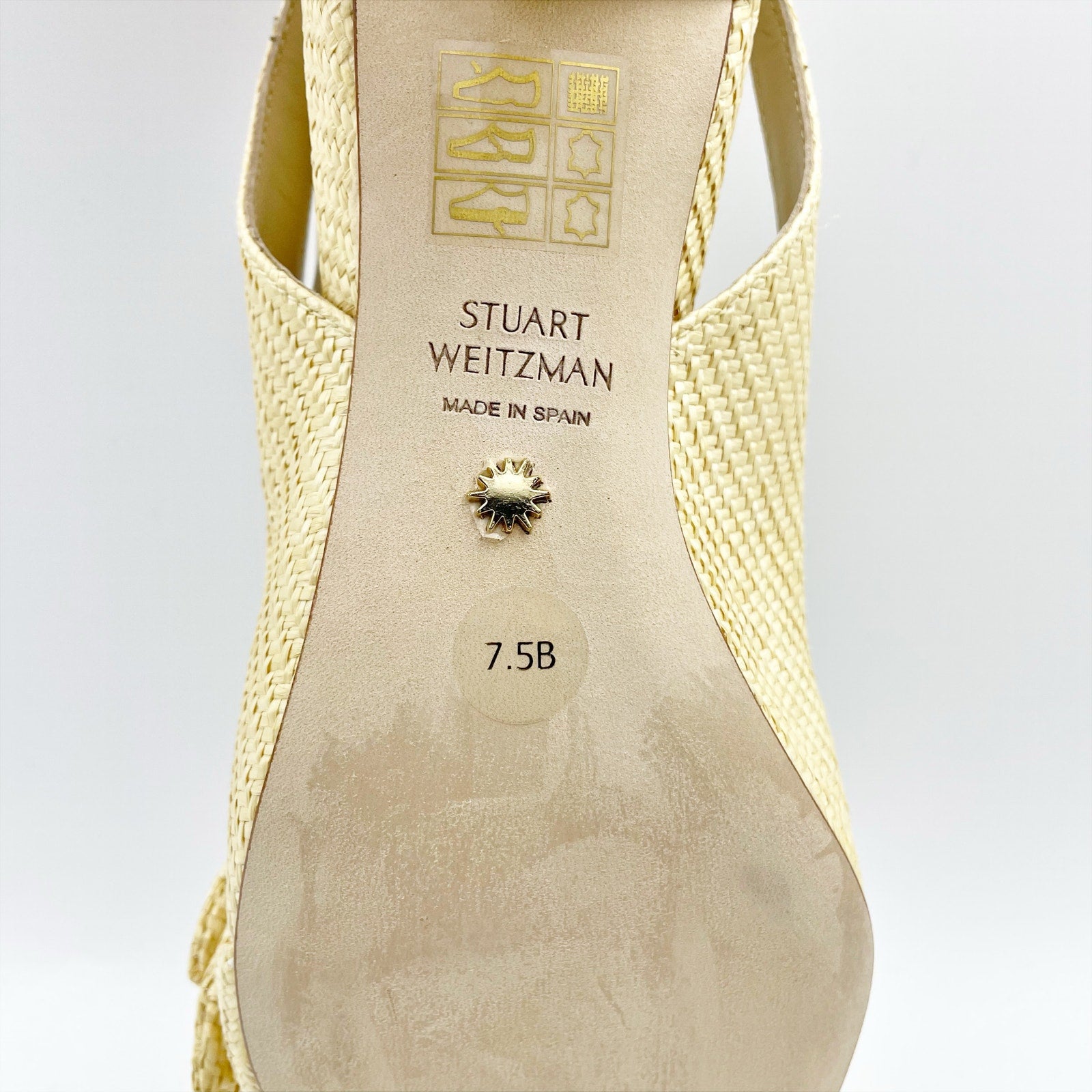 Stuart Weitzman Womens Sofia 50 Slingback Heels US 7.5 B EU 38 Beige NIB