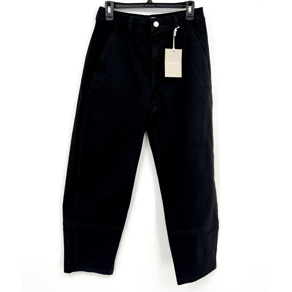 EVERLANE Women's The Utility Barrel Pants Size 10 Black Cotton Twill NWT