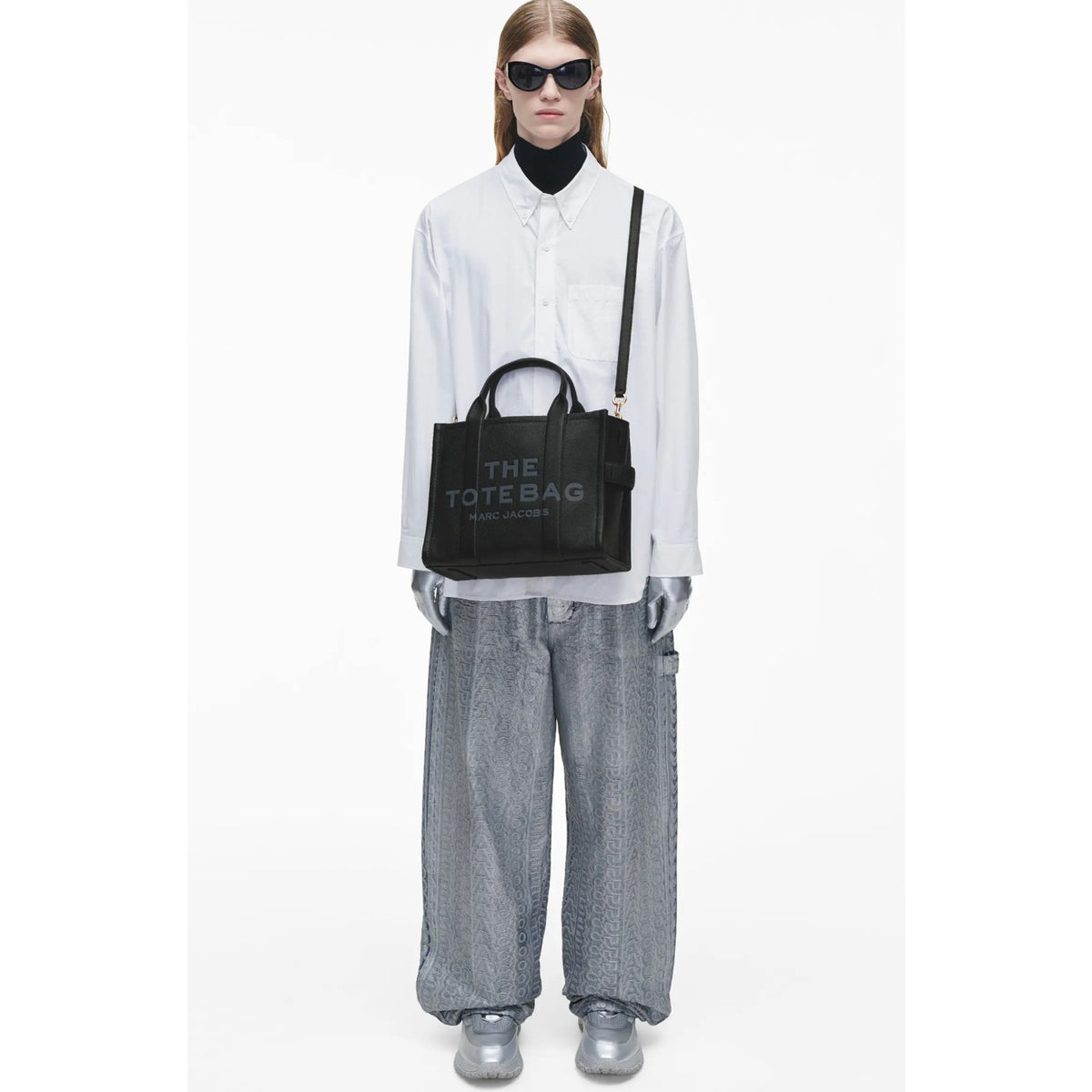 MARC JACOBS The Leather Medium "The Tote Bag" Black Zipper Top H004L01PF21 NWT