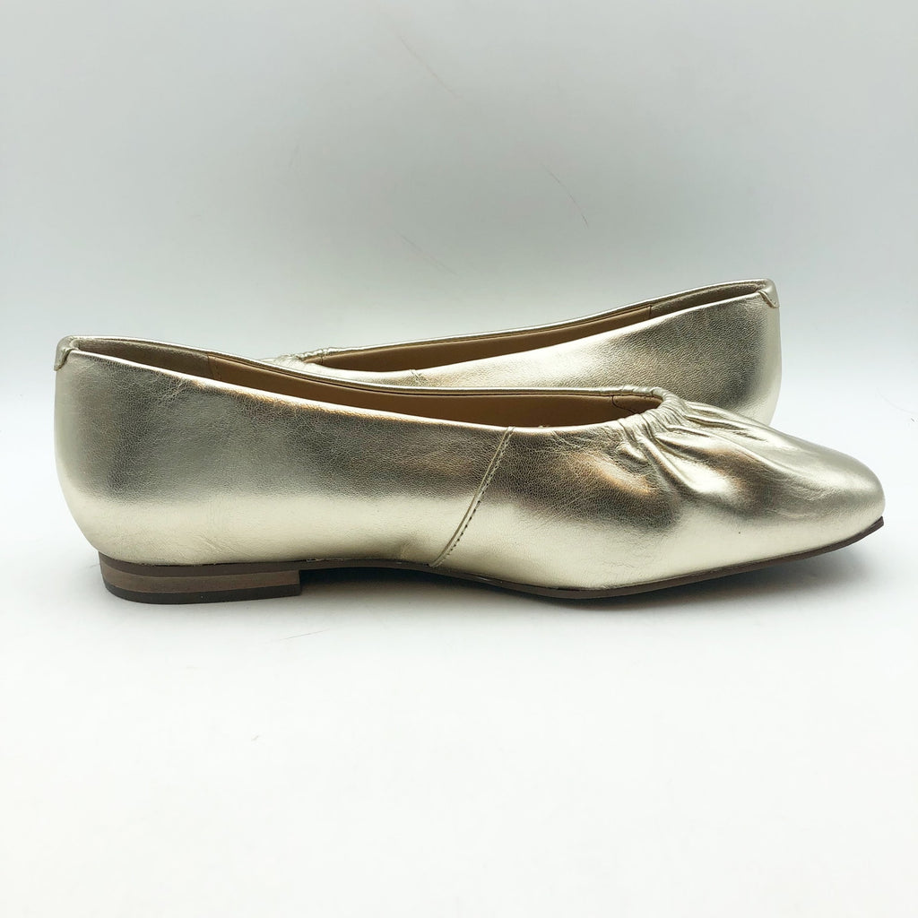 Seychelles Womens Little Things Flats US 7.5 EU 38 Platinum Gold Leather NWOB