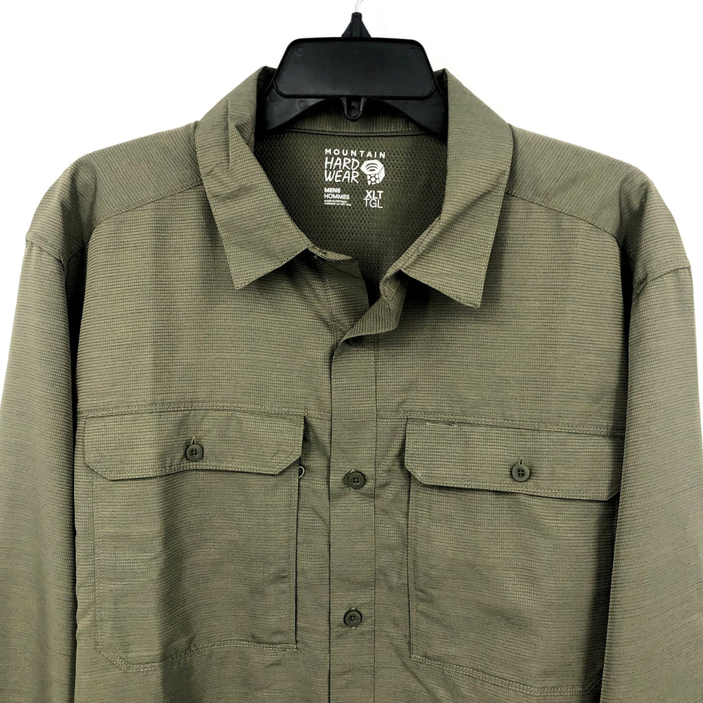 MOUNTAIN HARDWEAR Mens Canyon Long Sleeve Shirt XLT Green Hiking Outdoors NWT