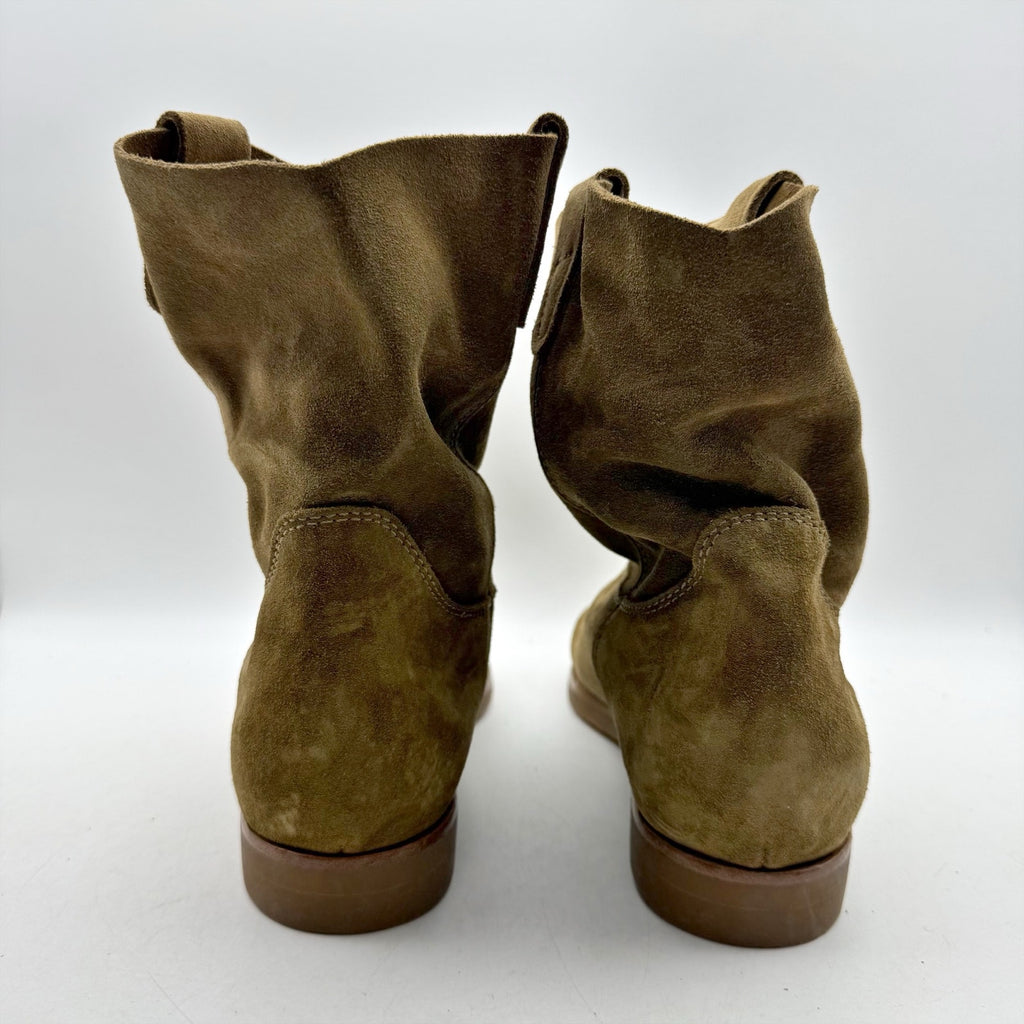 RE/DONE Womens 60s Camarguaise Ankle Boots EU 40 US 10 Olive Brown Suede NWOB