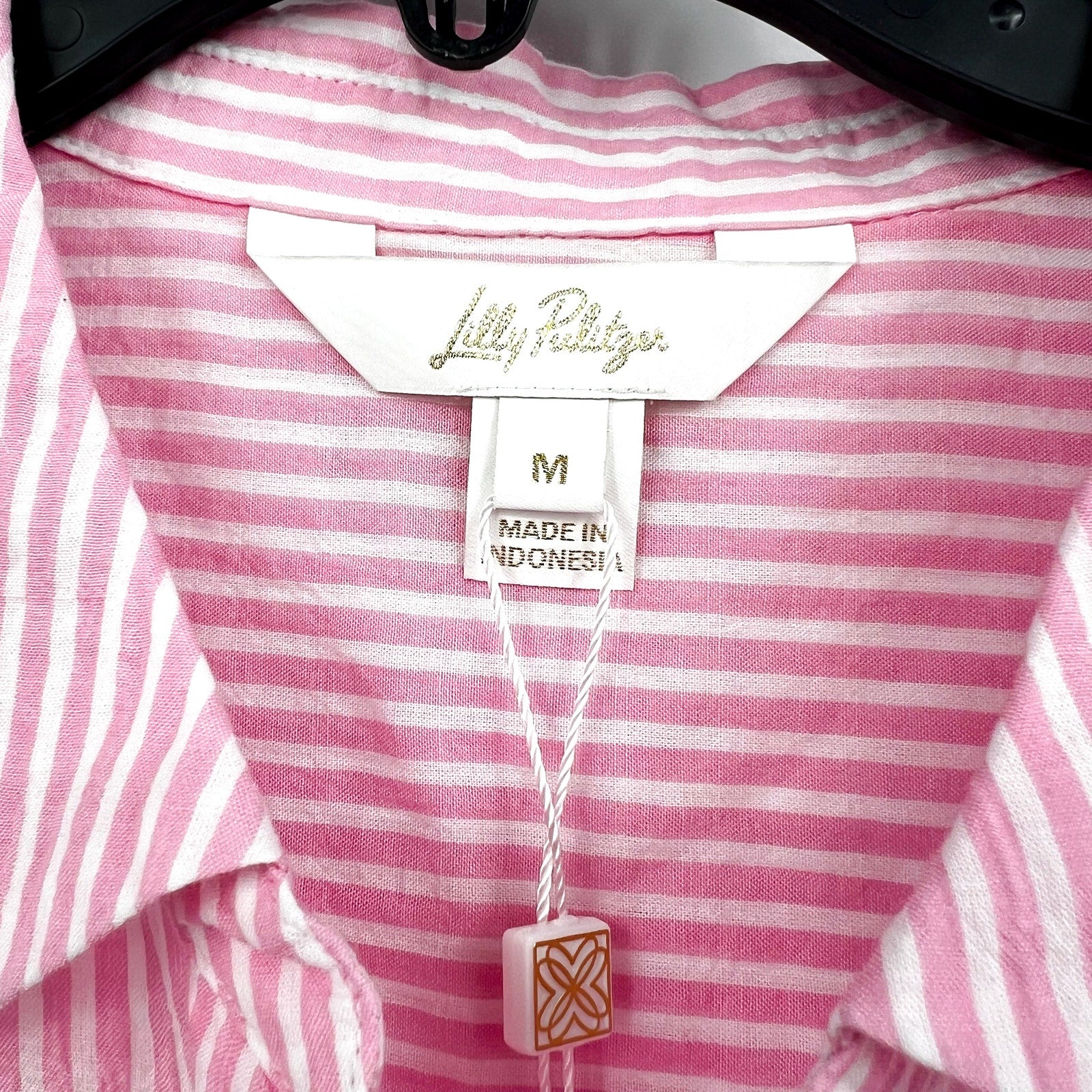 LILLY PULITZER Natalie Maxi Cover-up Dress Medium Conch Shell Pink Stripe NWT