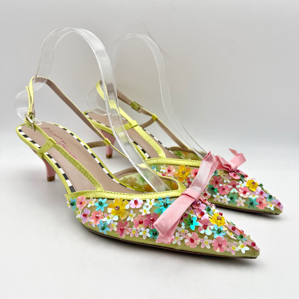 Blue by Betsey Johnson Womens Sadyy Heel US 11 M Multicolor Vegan Leather NWOB
