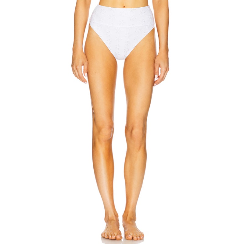 BEACH RIOT Women's Hazel Bikini Bottom Medium White Magnolia Eyelet NWOT