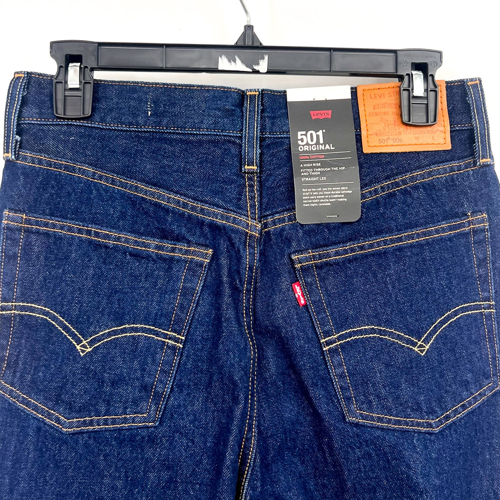 LEVI'S Women 501 Original Fit Selvedge Jean 27x32 US 4 Rinsey Dark 125010560 NWT