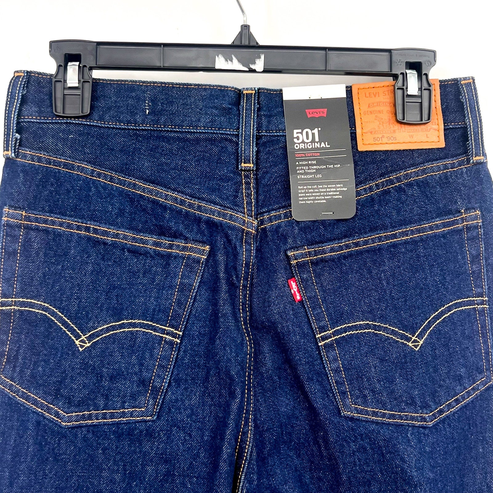 LEVI'S Women 501 Original Fit Selvedge Jean 27x32 US 4 Rinsey Dark 125010560 NWT