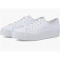Keds Womens Triple Kick Canvas Sneaker Size 7 White Multicolor Metallic NIB