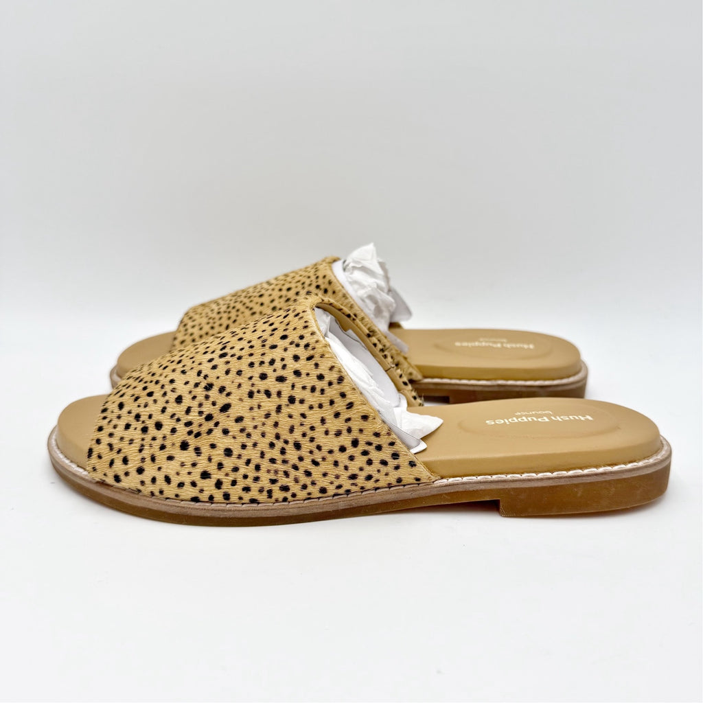 Hush Puppies Womens Lexi Slide Sandals Size 7 EU 38 Brown Black Calf Hair NIB