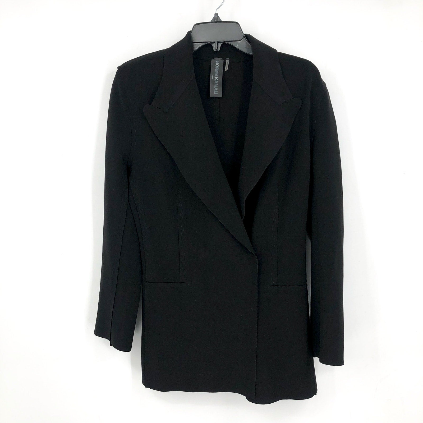 NORMA KAMALI Women's Classic Double-Breasted Jacket Small 36 Black Blazer NWT