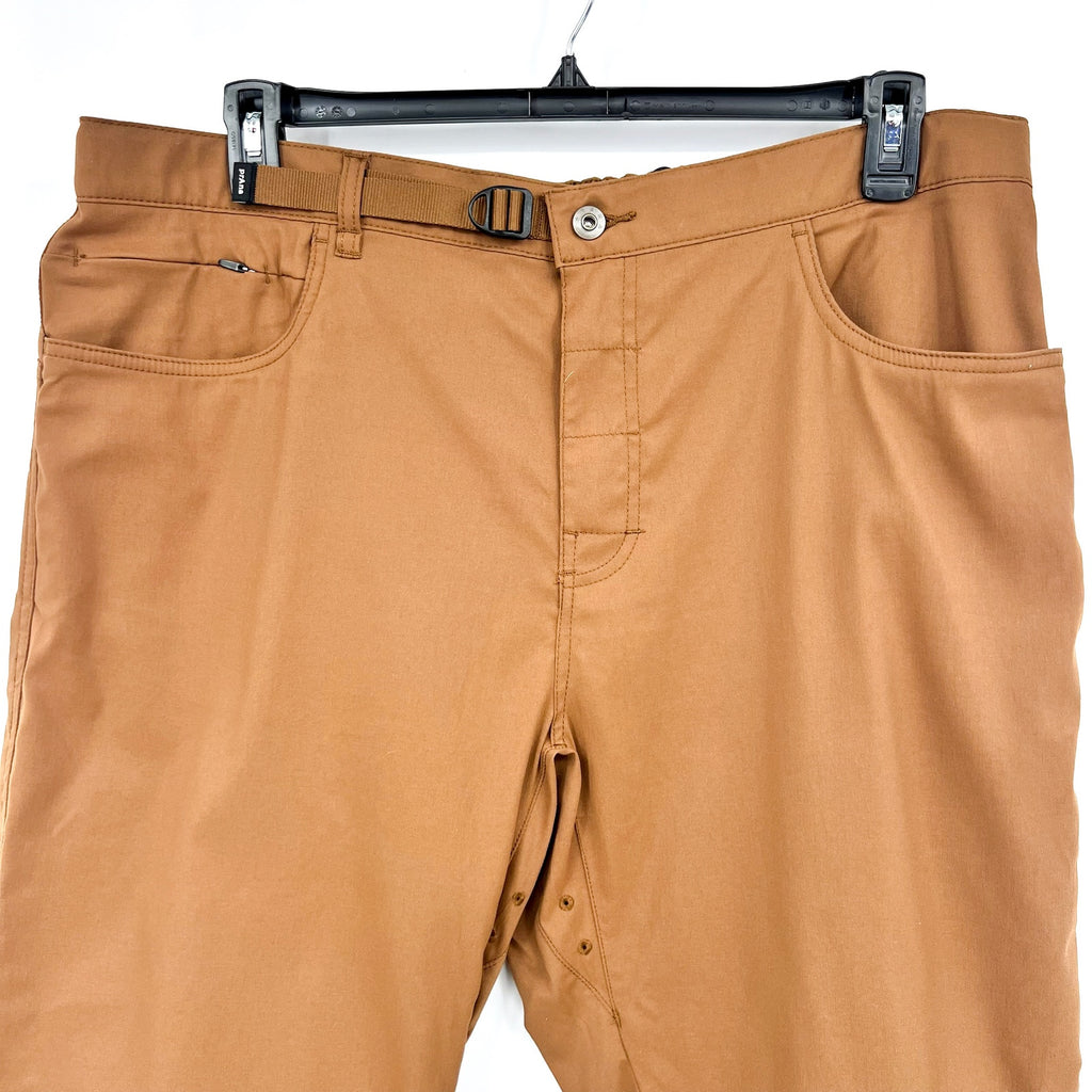 PRANA Men's Stretch Zion Top-Out Pants XL 36-38" Sepia Tan Straight Leg NWT