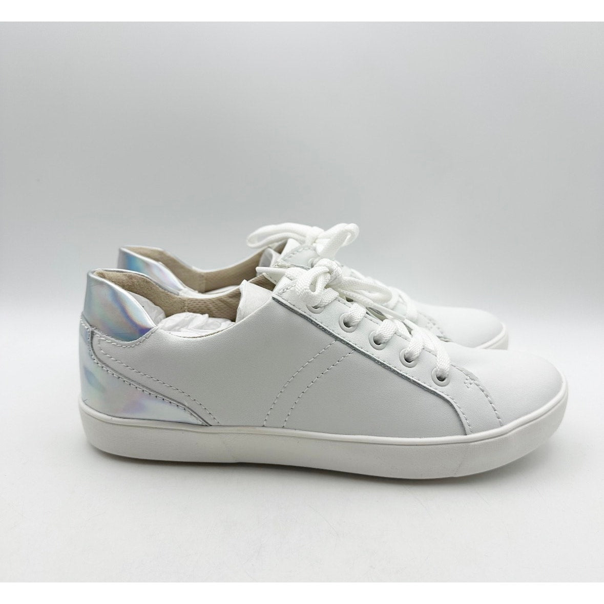 Naturalizer Women's Morrison Casual Sneakers Size 9 M White Silver Leather NIB