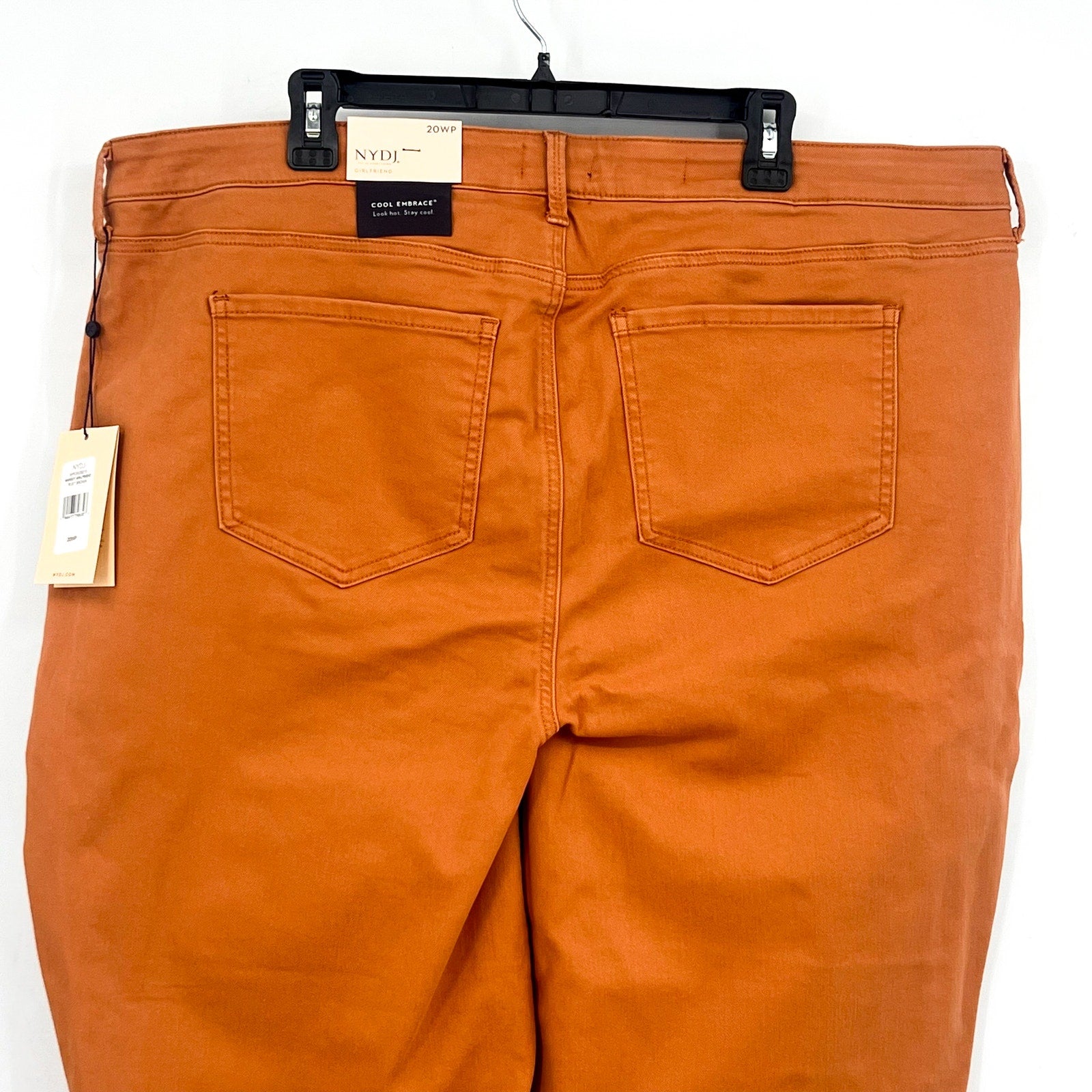 NYDJ Womens Margot Girlfriend Jeans Size 20W PETITE Rust Brown Straight Leg NWT