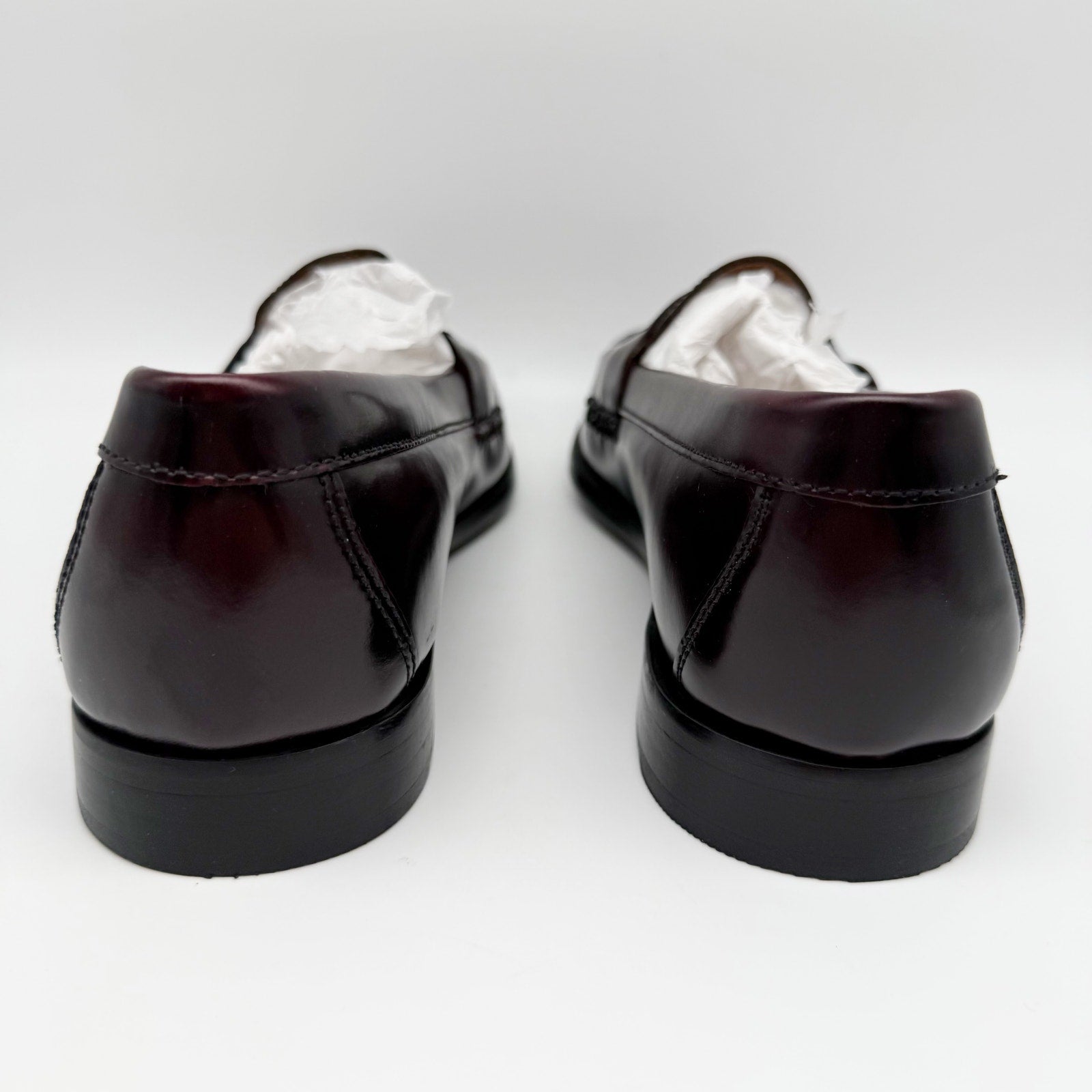 JOHNSTON & MURPHY Mens Hayes Tassel Loafer US 10 Wide EU 43 Burgundy Leather NIB