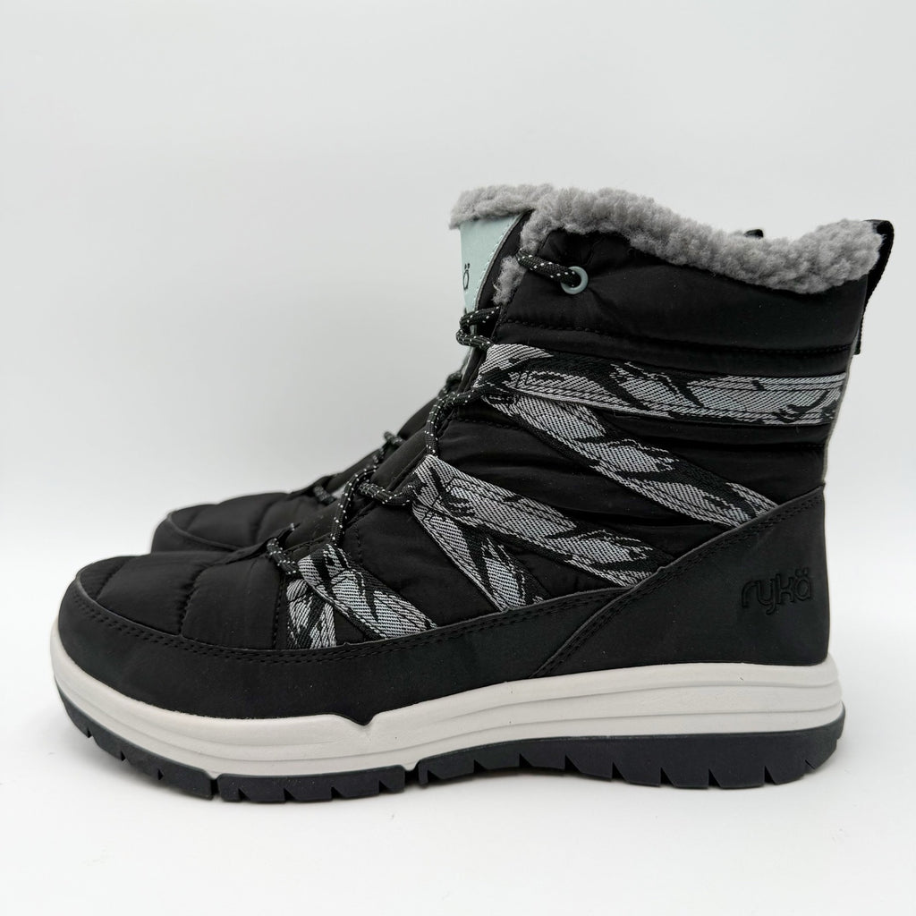 Ryka Womens Akron Ankle Boots Size 7.5 Wide Black Water Resistant Outdoors NIB