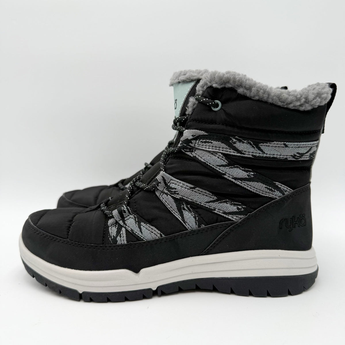 Ryka Womens Akron Ankle Boots Size 7.5 Wide Black Water Resistant Outdoors NIB
