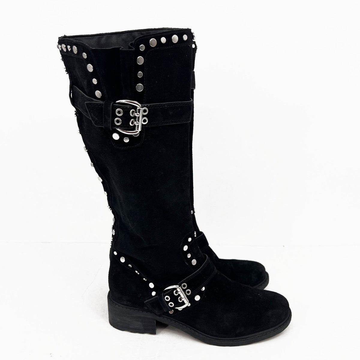 Sam Edelman Womens Deryn Studded Knee High Boots Size 10.5 EU 40.5 Black NWOB