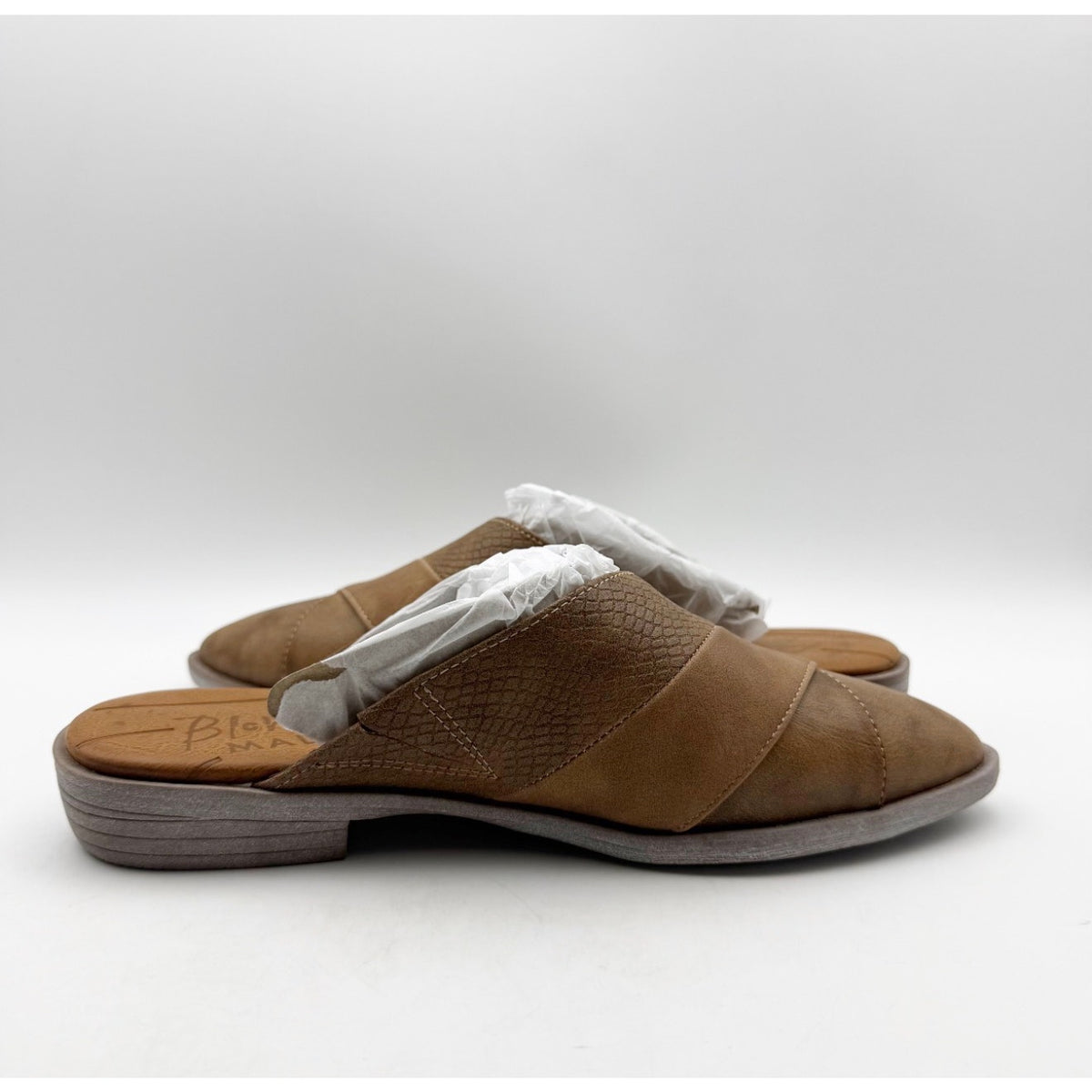 Blowfish Malibu Womens Hazel Mules Size 7 M EU 37.5 Brown Vegan Leather NIB