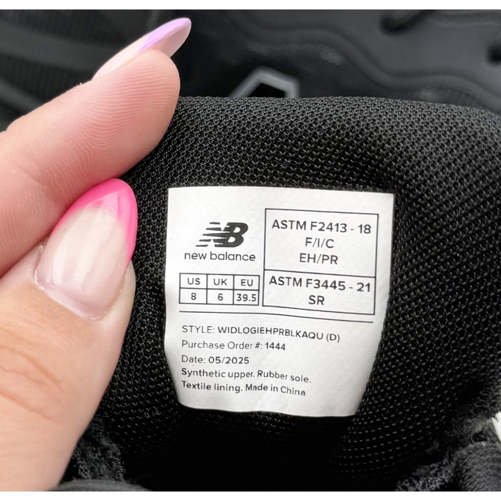 New Balance Womens Logic Work Shoes US 8 Wide Black Comp Toe EH PR SR NIB
