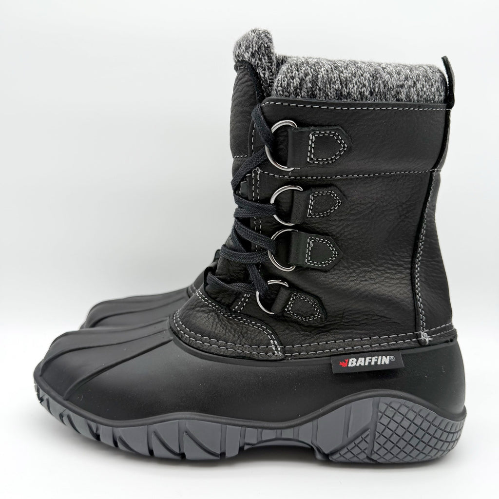 Baffin Women Yellowknife Snow Boots US 11 Black Leather Waterproof Insulated NIB
