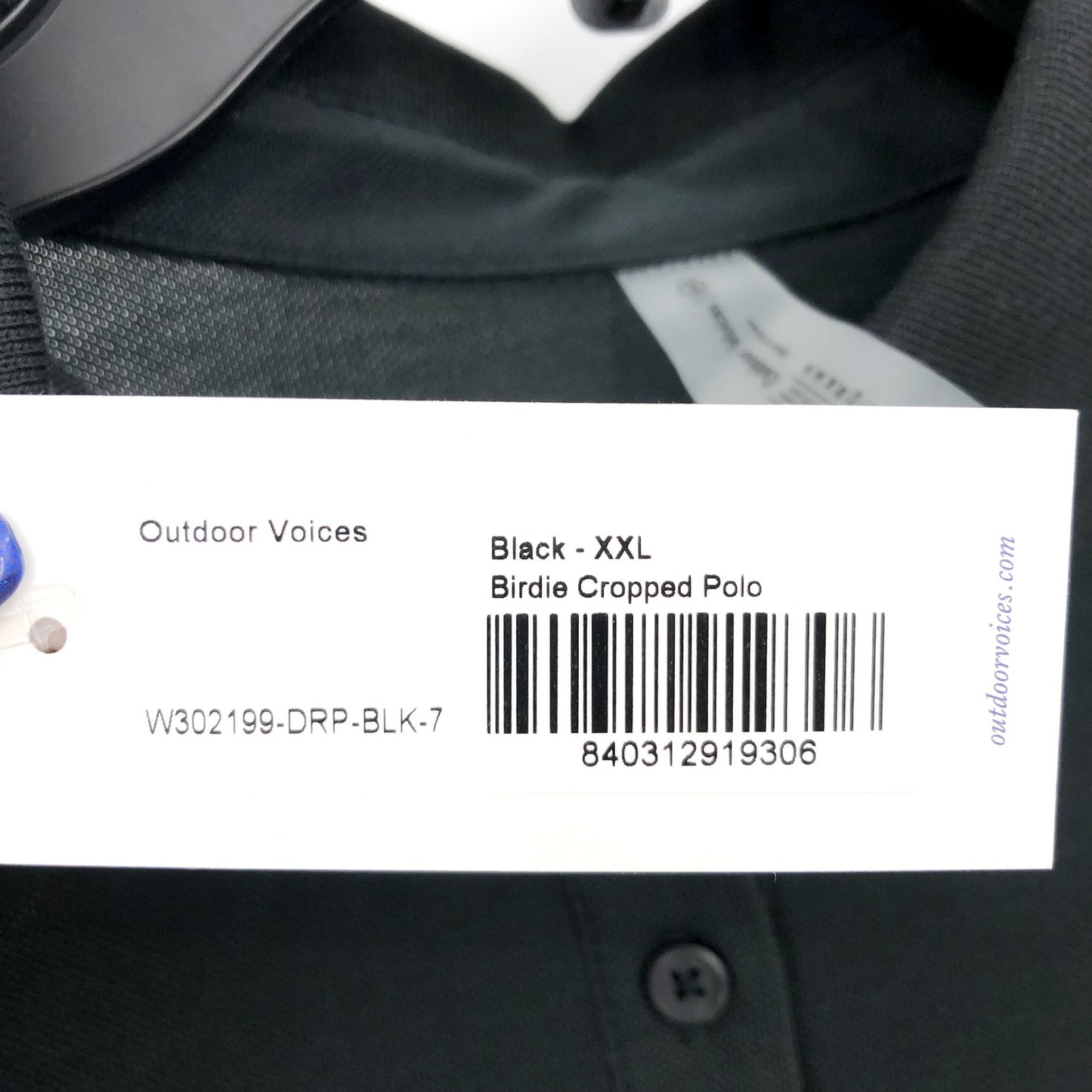 OUTDOOR VOICES Womens Birdie Cropped Polo Shirt Black XXL Short Sleeve