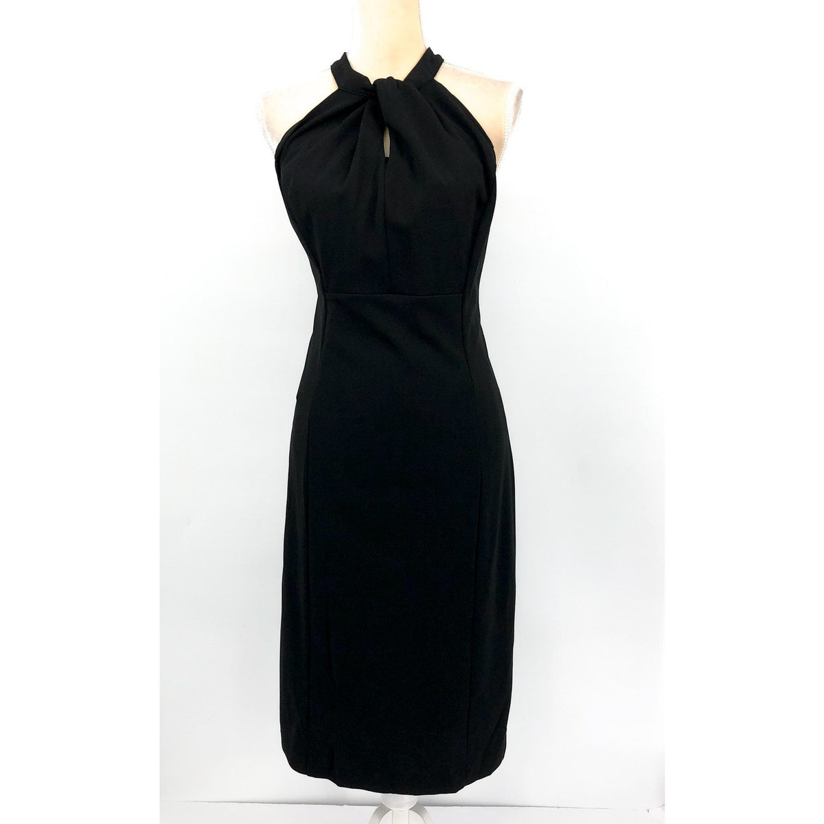 JULIA JORDAN Women's Twist Halter Sheath Dress Size 14 Black Sleeveless NWT