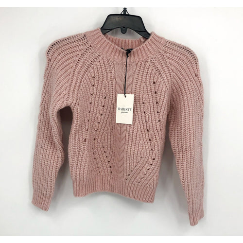 BARDOT JUNIOR Girl's Cozy Cable Knit Crewneck Sweater Size 14 Pink Potpourri NWT