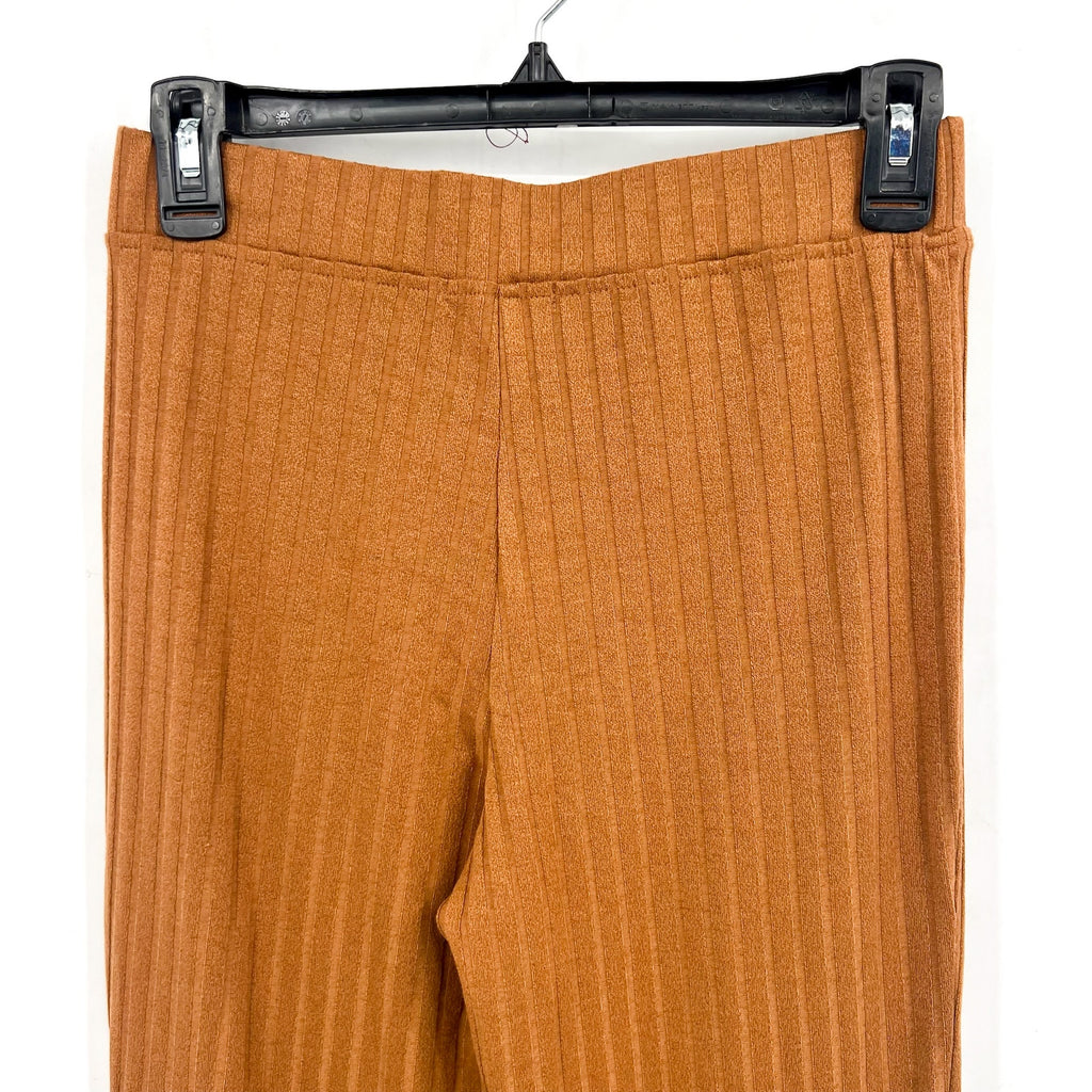 BP. Women's Casual Straight Leg Ribbed Knit Pants XS Brown Copper Stretch NWT