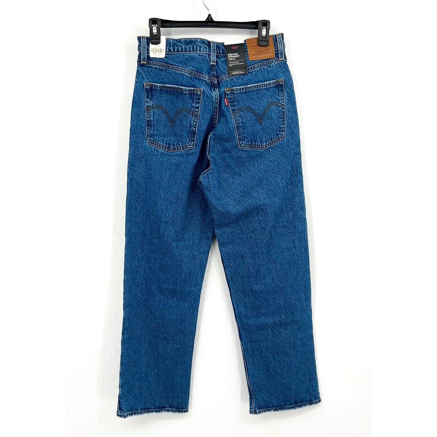 Levi's Womens Ribcage Straight Ankle Jeans 30x29 10 Jazz Pop Blue 72693-0177 NWT