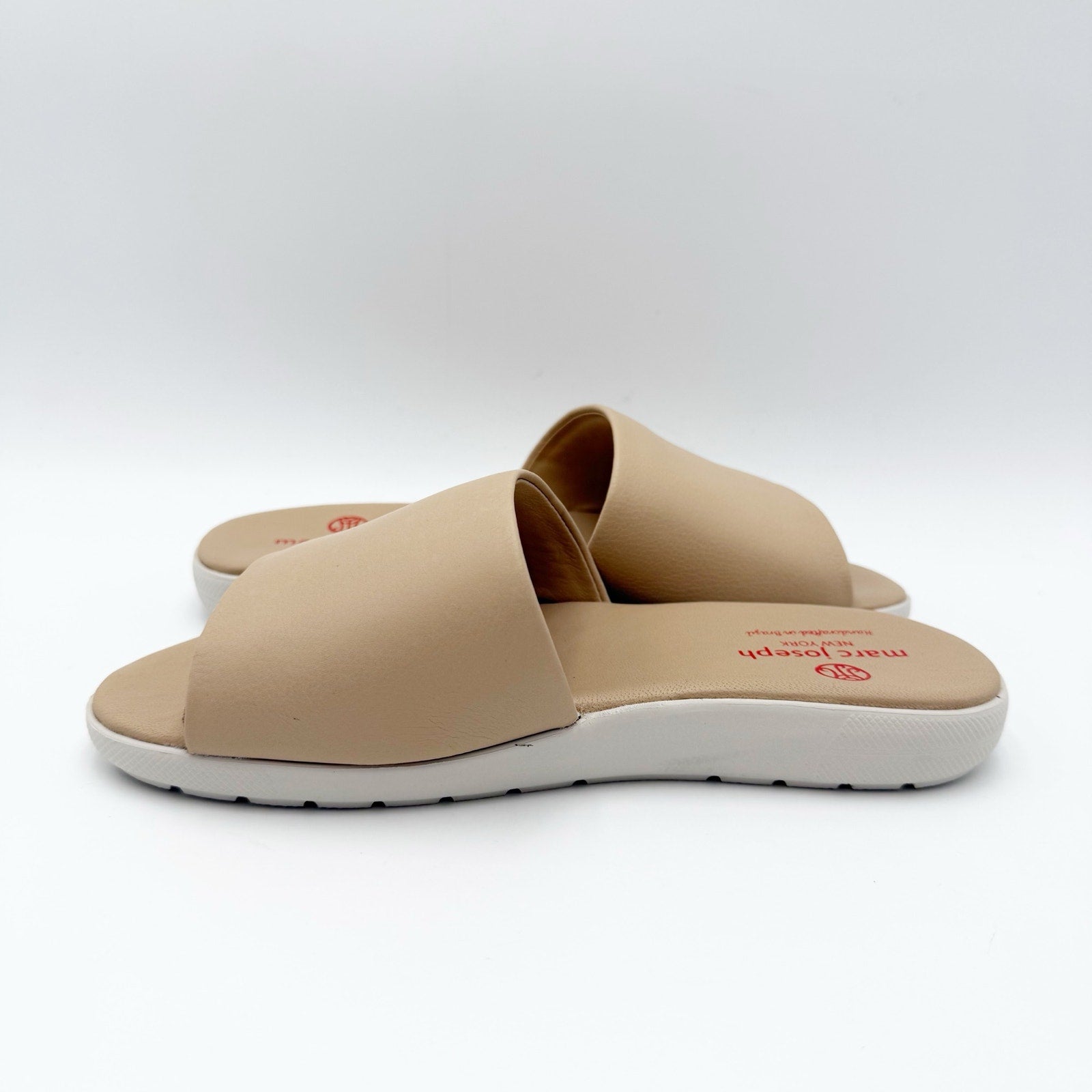 Marc Joseph New York Womens Elisabeth Slide Sandals US 5 Blush Nude Leather NIB