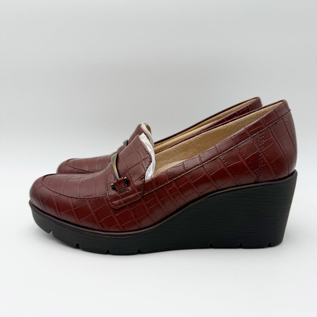 Soul Naturalizer Womens Achieve Wedge Loafers US 6.5 Wide EU 36.5 Brown NIB