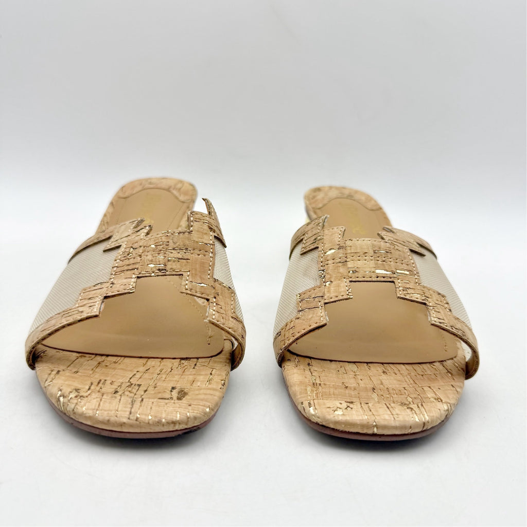 J. Renee Womens Amorra Heeled Sandals US 8.5 M Natural Gold NWOB