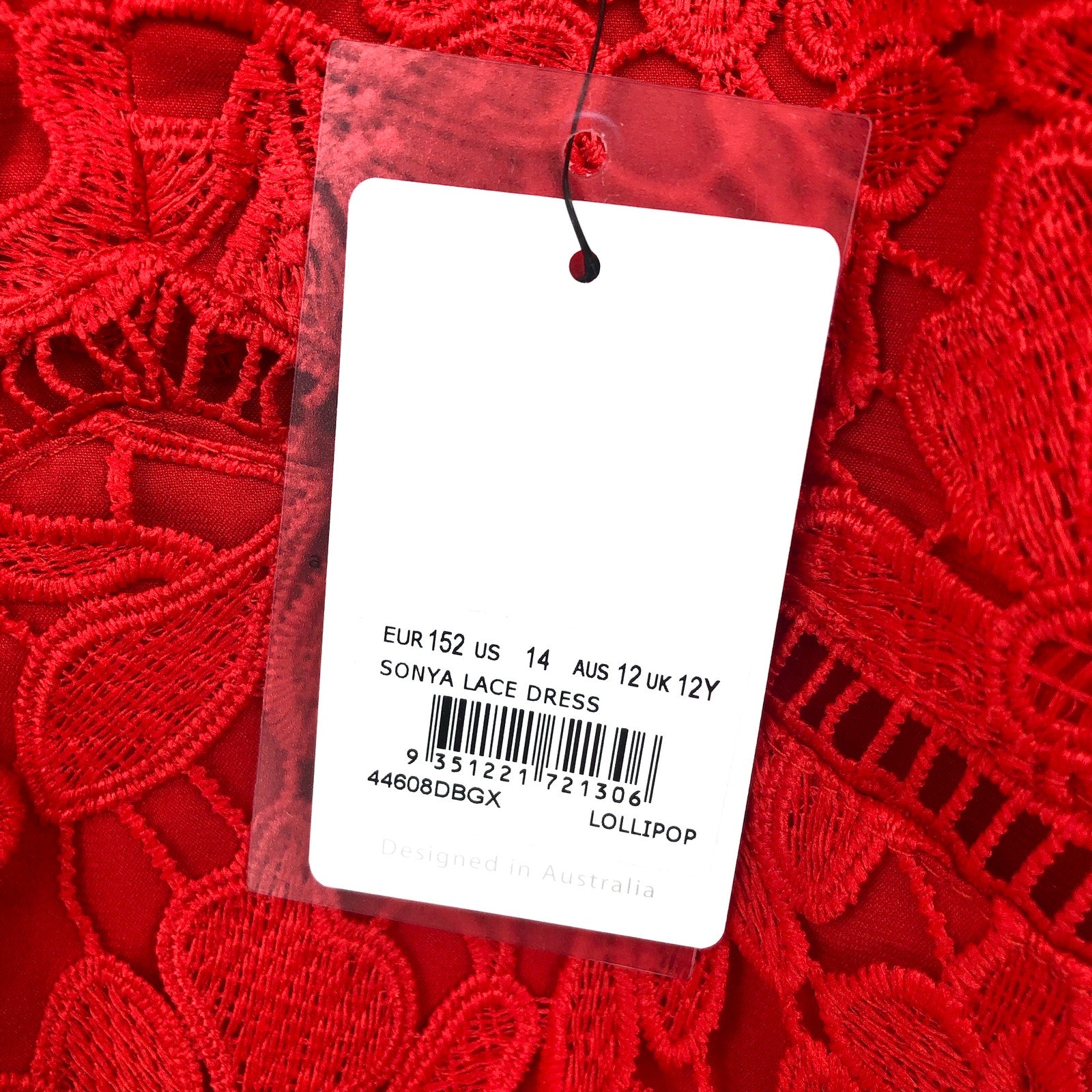 BARDOT JUNIOR Girl's Sonya Lace Slip Dress Size 14 Red Lollipop V Neck NWT