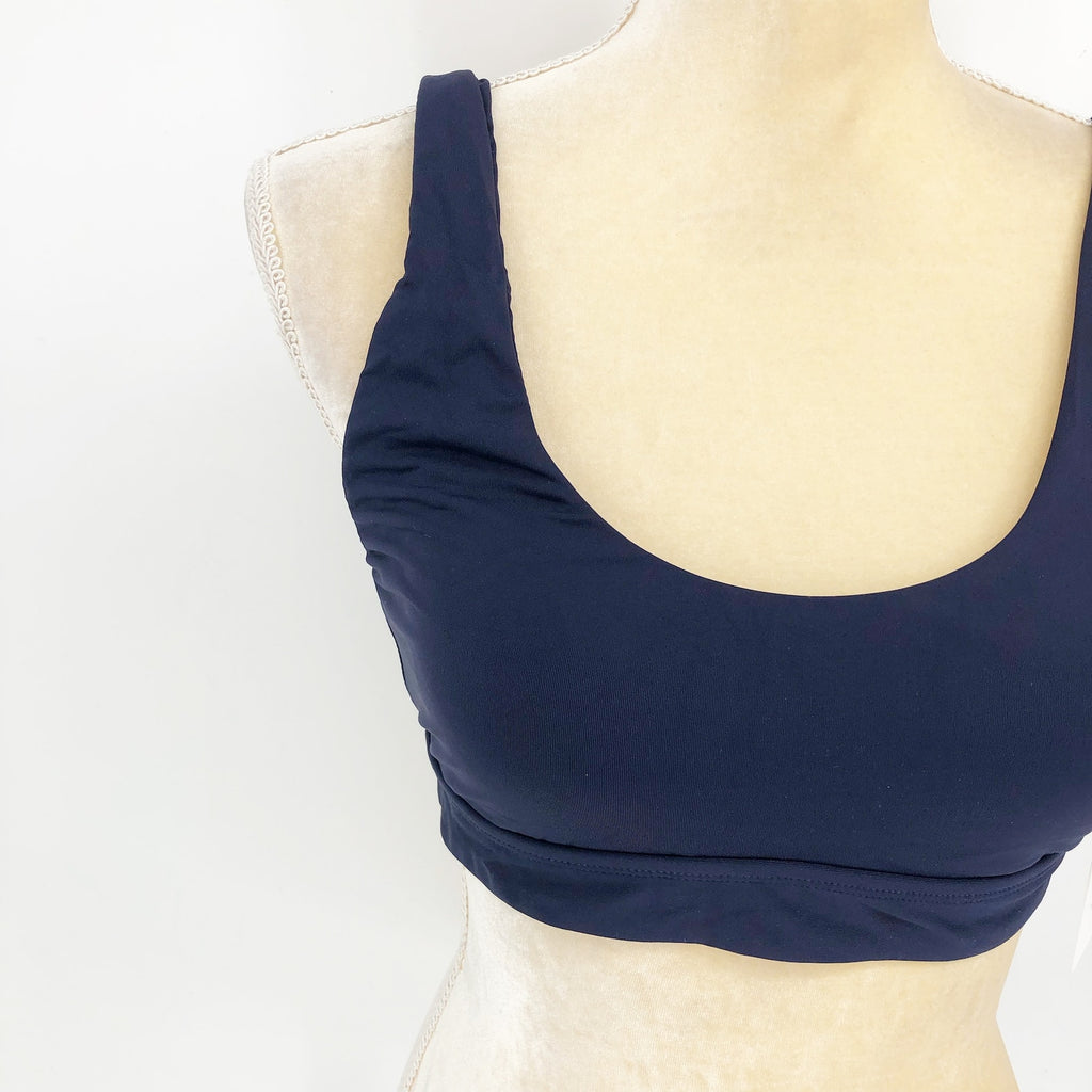 ANDIE SWIM Womens Ventura Swim Top Medium 8-10 Flat Navy Blue Scoop Neck NWT