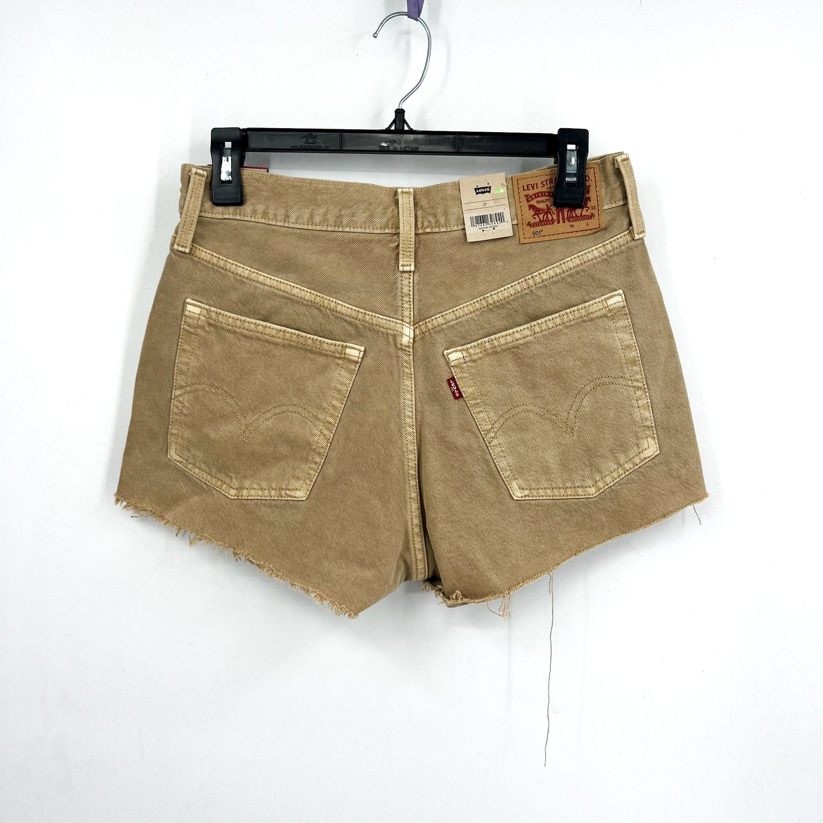 LEVIS Womens 501 Original Fit Shorts Size 27 US 4 Light Brown 56327-0399 NWT