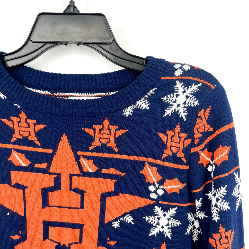 MLB GENUINE MERCHANDISE Womens Houston Astros H Snowflake Sweater Small Navy NWT