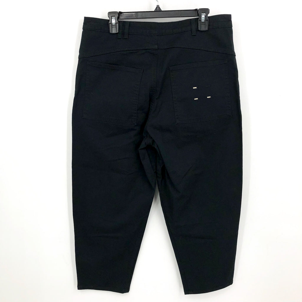 LABEL Womens Go-To Pants Large Black Relaxed Fit High Rise Crop Pockets NWT