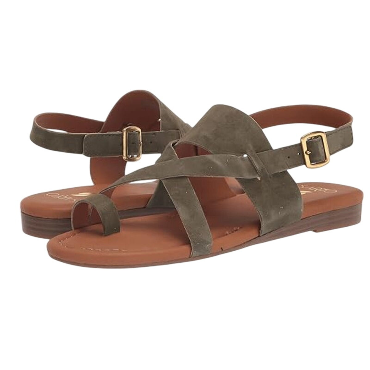 Franco Sarto Womens Gia Sandals US 6 M EU 36 Green Suede NWOB