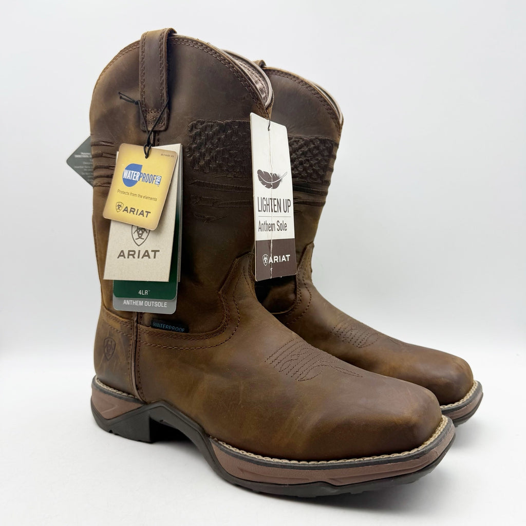 Ariat Womens Anthem Patriot Mid Calf Boot US 7 M Distressed Brown Leather WP NWT