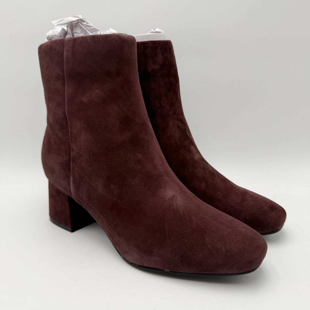 Rockport Womens Oaklei Ankle Boots Size 8.5 M Wine Red Suede NIB