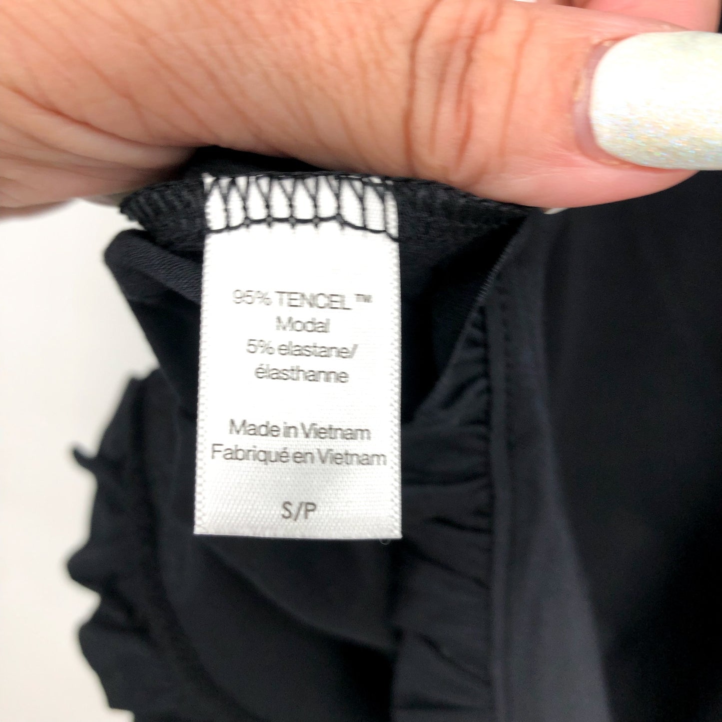 EBERJEY Gisele Ruffle Cami Shortie Short Pajama Set Small Black TENCEL Modal NWT