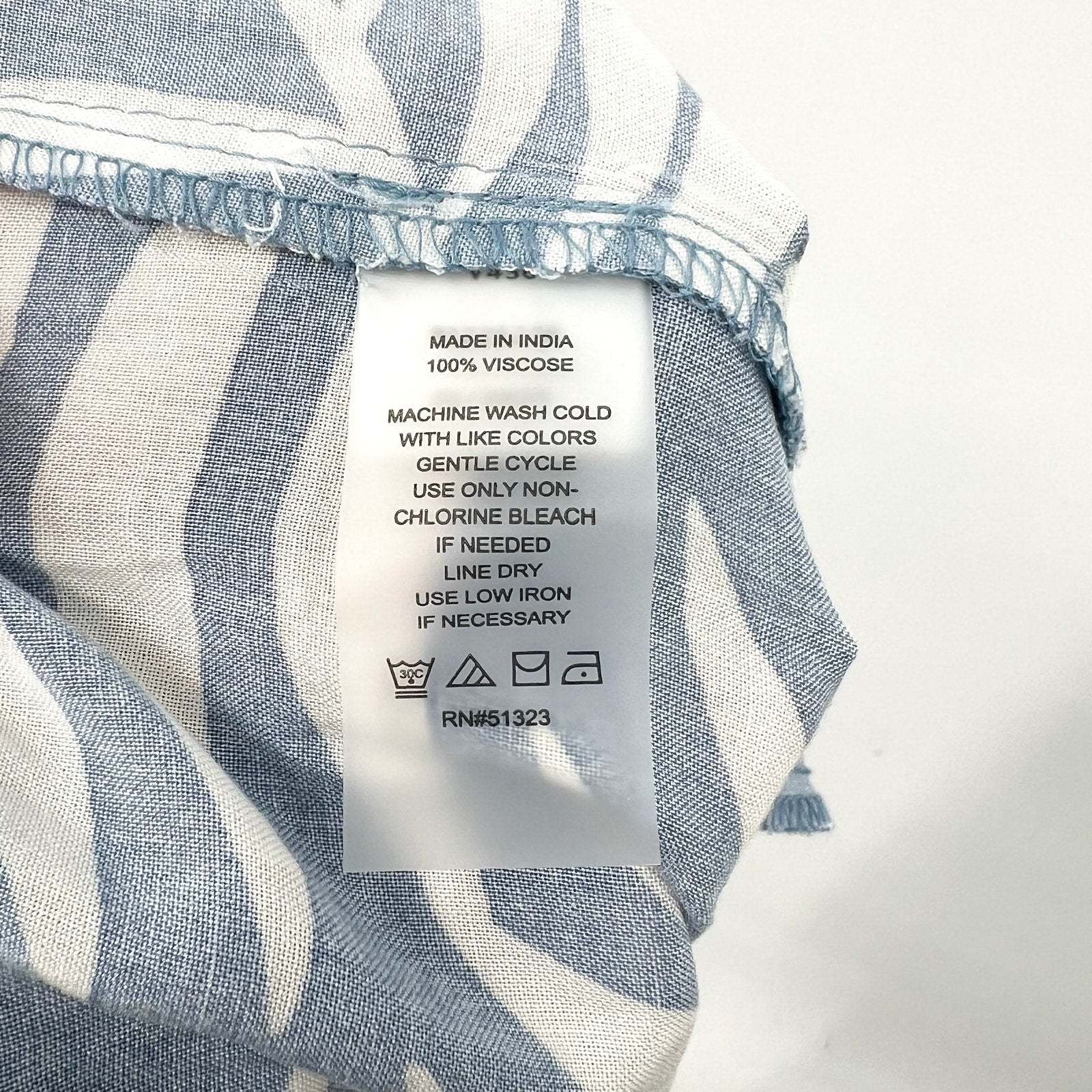 VINCE CAMUTO Women's Wide Leg Print Pants XS Blue White Pull On Lake Breeze NWT