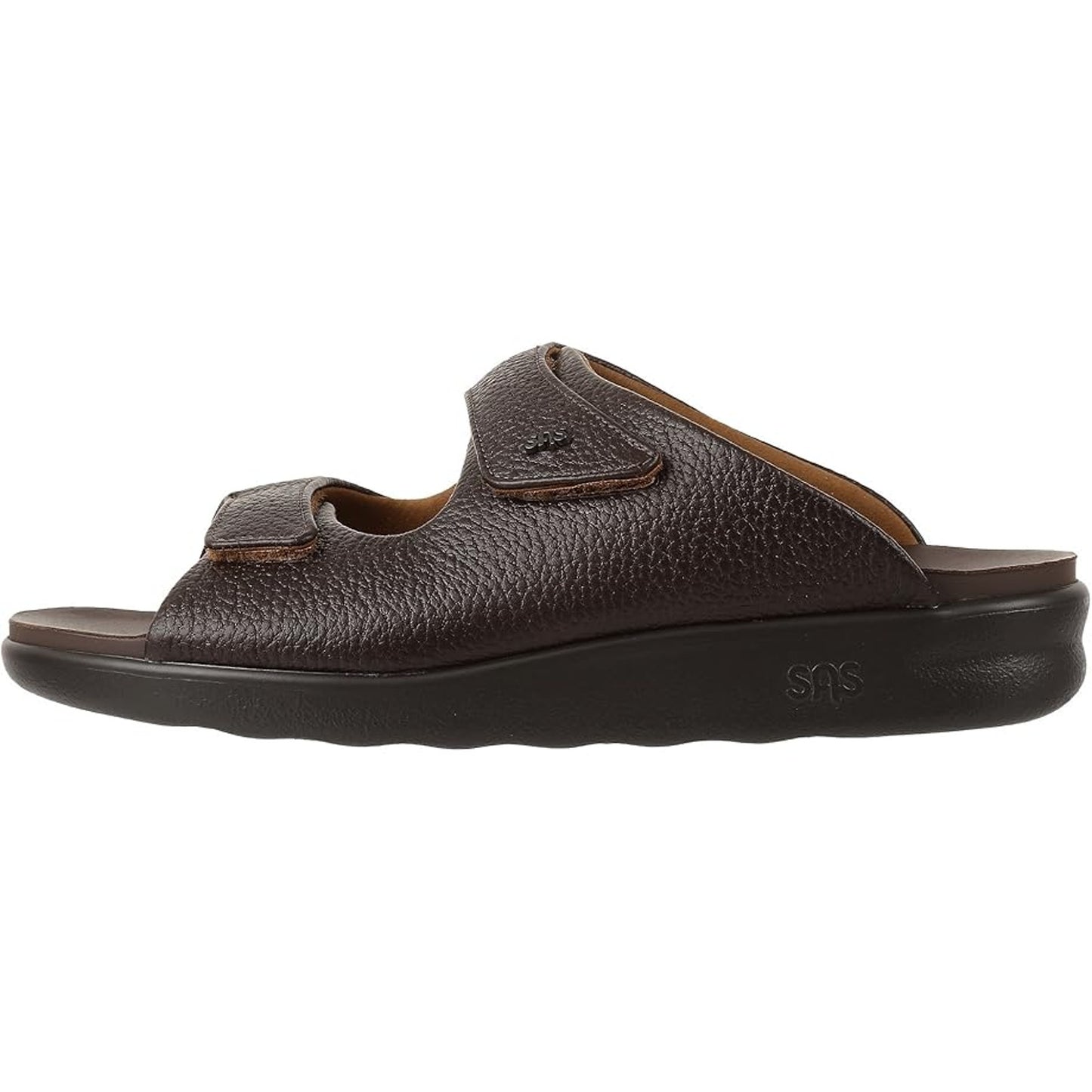 SAS Mens Encore Slide Sandals US 9.5 Wide Dark Brown Leather Comfort NWOB