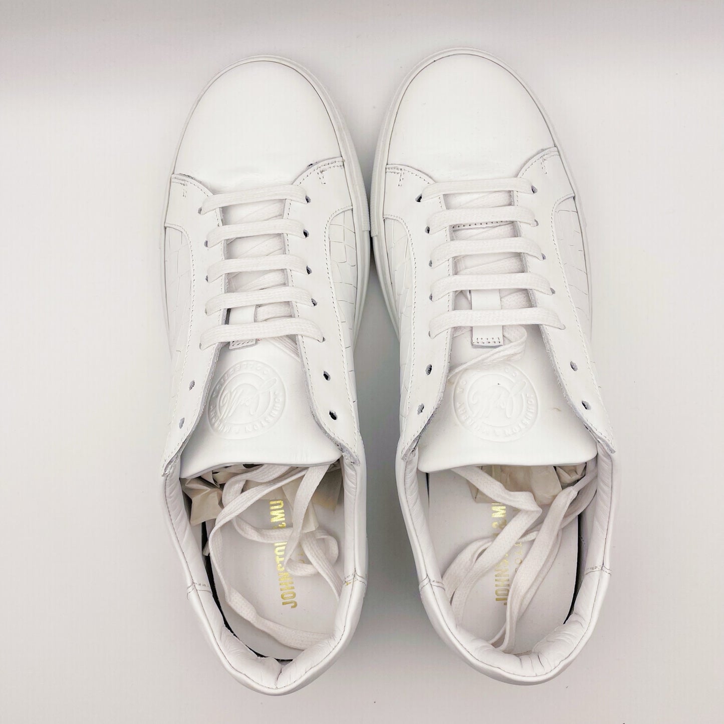 Johnston & Murphy Mens Jake Lace to Toe Sneaker US 8.5 M White NIB