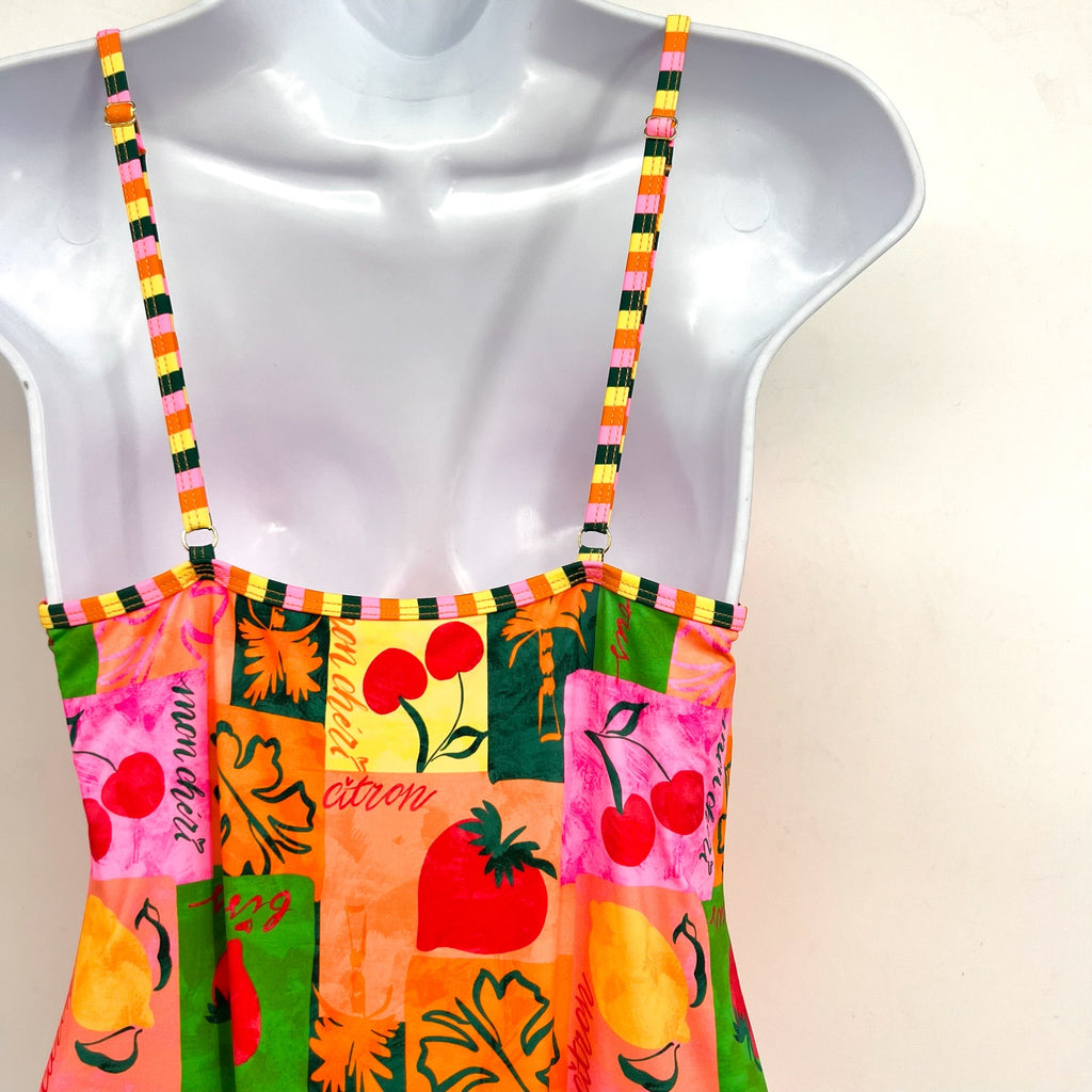 BEACH RIOT Women's Priscilla One Piece Swimsuit Medium Pink Fruit Market NWT