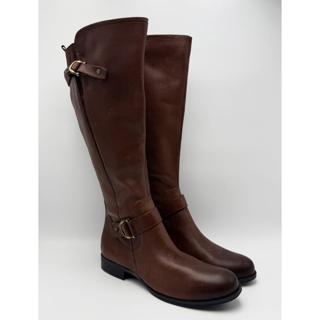 Naturalizer Womens Jillian Wide Calf Knee High Riding Boots Size 9.5 Brown NWOB