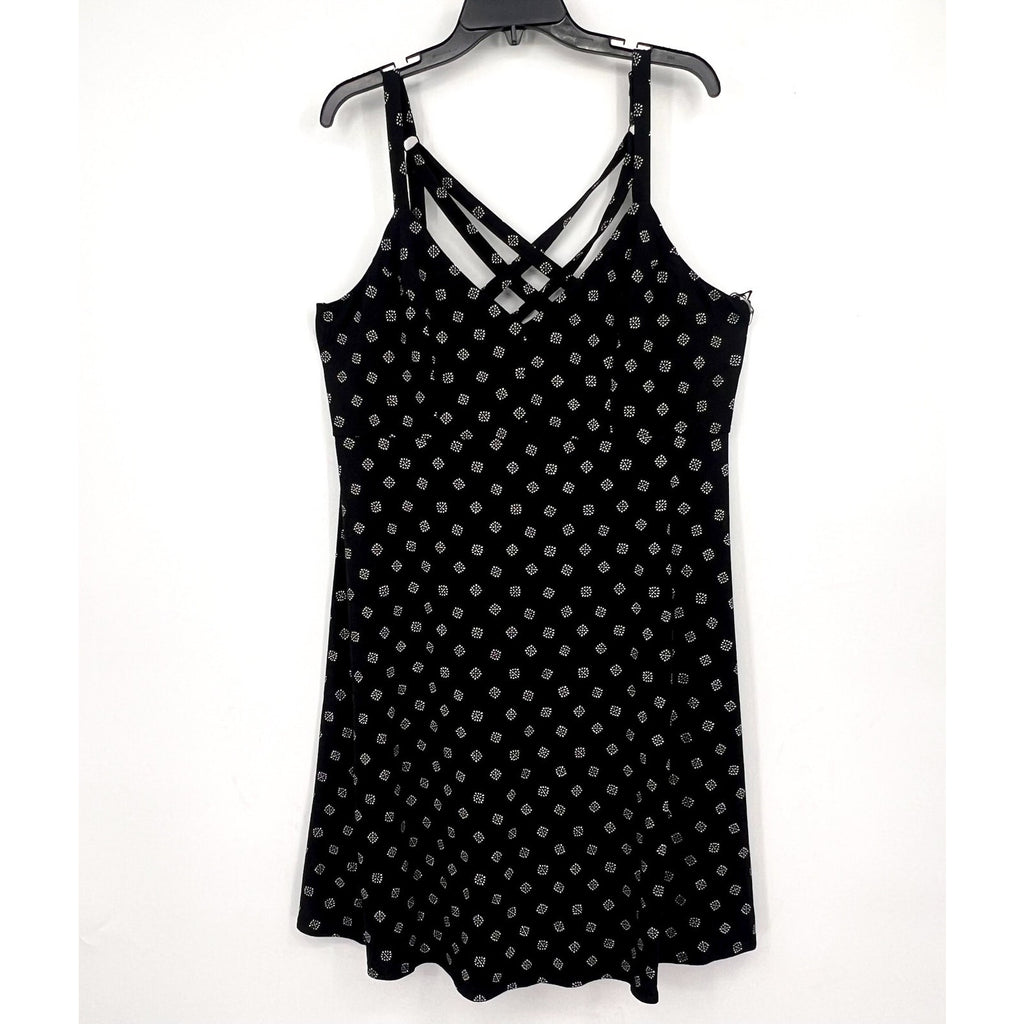 NINE BRITTON Women's Lizzy Brushed Knit Dress 2X Black White Print STITCHFIX NWT